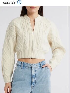 Frame Cream Cable Knit Cardigan